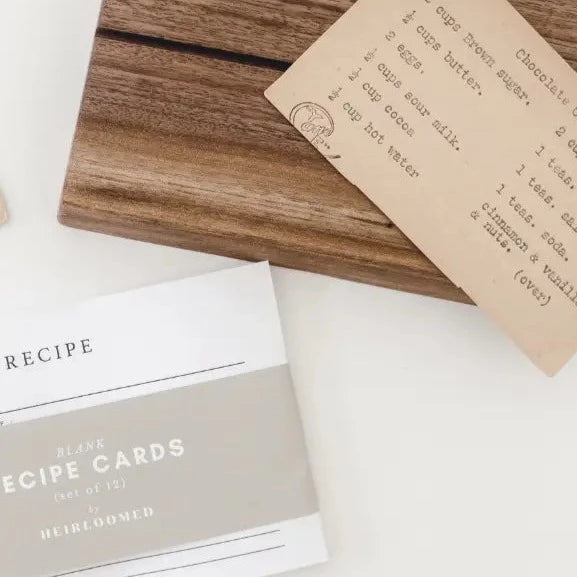 Recipe Card Bundle - Wooden Holder + Set of Cards